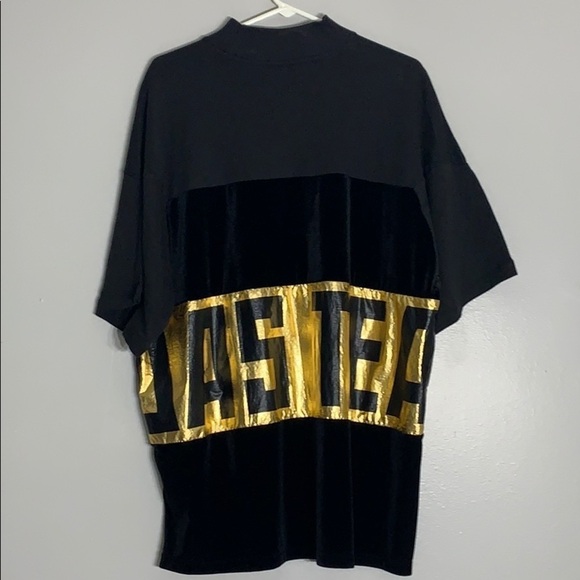 NWT Adidas Sweat Tee Black Gold Mock Neck pullover short sleeve men’s large - Picture 6 of 8